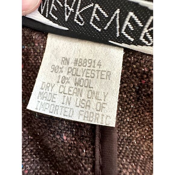 Vintage 90s Cropped Brown Double-Breasted Blazer Jacket Top size Junior XS - Picture 4 of 9